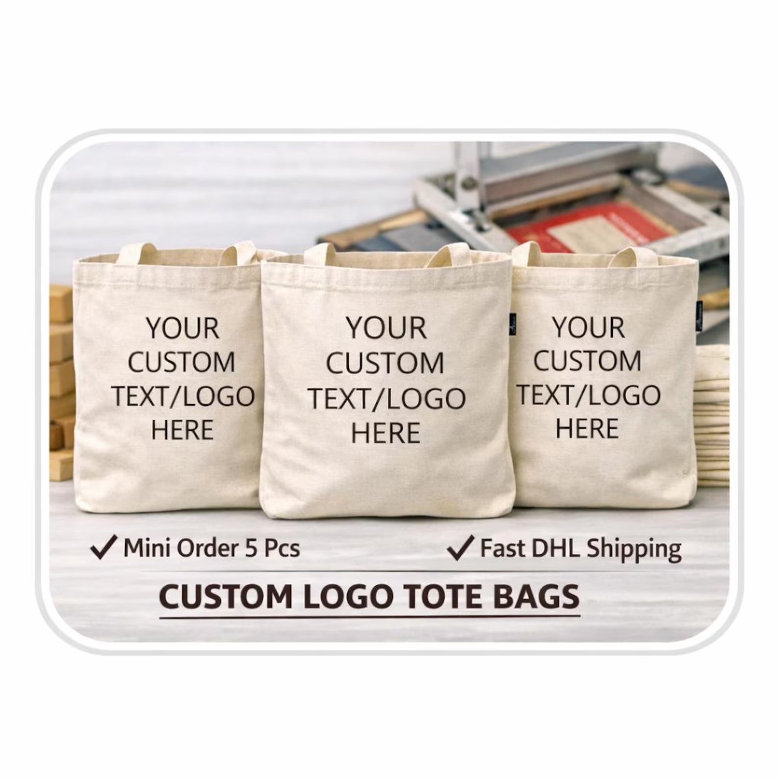 Custom Tote Bags With Logo, Bulk Personalized Cotton Tote, Business Promotional Bag, Wedding Gift, Bachelorette Party Favor, Eco Friendly
