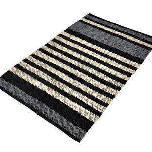 Handmade Boho Runner Rug, Washable Striped Area Carpet