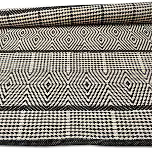 Handmade Boho Runner Rug, Washable Area Rug, Custom Geometric Design