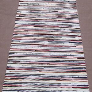 Large Colorful Rag Rug: Handmade Recycled Boho Rug, 75x120cm
