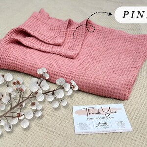 Organic Cotton Waffle Throw Blanket: Lightweight Breathable Bedding