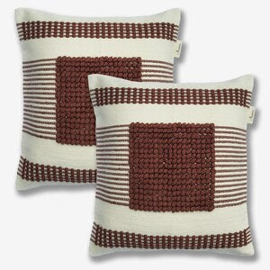Cushion Covers, Rustic Farmhouse Linen, Handwoven 18×18 in Throw Pillow Case