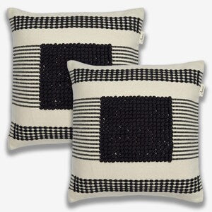 Cushion Covers, Rustic Farmhouse Linen, Handwoven 18×18 in Throw Pillow Case
