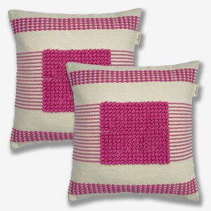 Cushion Covers, Rustic Farmhouse Linen, Handwoven 18×18 in Throw Pillow Case