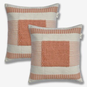 Cushion Covers, Rustic Farmhouse Linen, Handwoven 18×18 in Throw Pillow Case