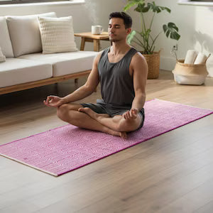 Handwoven Cotton Yoga Mat - Eco-Friendly Fitness Rug