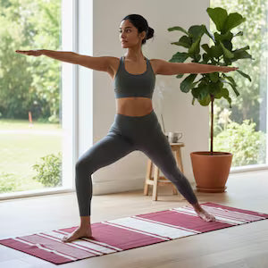 Handwoven Cotton Yoga Mat – Fair Trade Eco-Friendly Fitness Rug