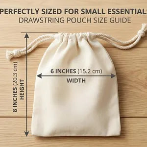 Custom Drawstring Pouch | Personalized Cotton Gift Bag | Custom Logo Name Bag | Wedding Favor Bag | Jewelry Pouch | Bulk Corporate Gift