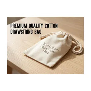 Custom Drawstring Pouch | Personalized Cotton Gift Bag | Custom Logo Name Bag | Wedding Favor Bag | Jewelry Pouch | Bulk Corporate Gift