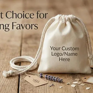 Custom Drawstring Pouch | Personalized Cotton Gift Bag | Custom Logo Name Bag | Wedding Favor Bag | Jewelry Pouch | Bulk Corporate Gift