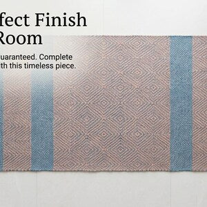 Hand-Woven Boho Striped Wool Cotton Runner Rug | Modern Minimalist Hallway Kitchen Decor