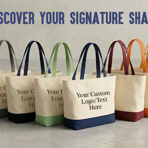 Custom Canvas Tote Bag, Personalized Cotton, Multi-Color Cotton Totes, Eco-Friendly Cotton Canvas, Bulk Custom Orders,