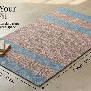 Hand-Woven Boho Striped Wool Cotton Runner Rug | Modern Minimalist Hallway Kitchen Decor