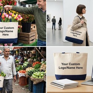 Custom Canvas Tote Bag, Personalized Cotton, Multi-Color Cotton Totes, Eco-Friendly Cotton Canvas, Bulk Custom Orders,