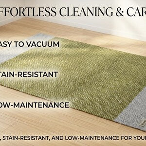 Hand-Woven Boho Striped Wool Cotton Runner Rug | Modern Minimalist Hallway Kitchen Decor