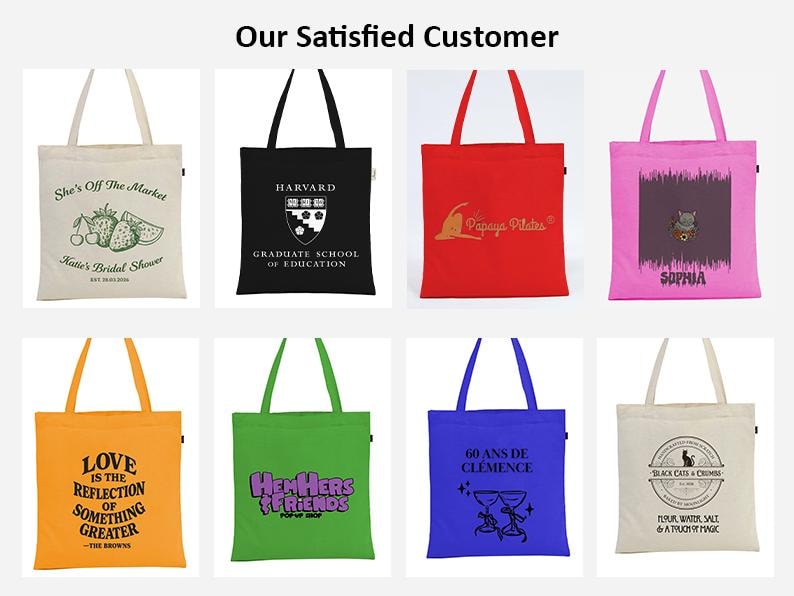 Custom Color Tote Bags with Logo | Personalized Cotton Tote | Multi Color Tote Bags Bulk | Wedding Bridesmaid Bags | Business Promo Bags