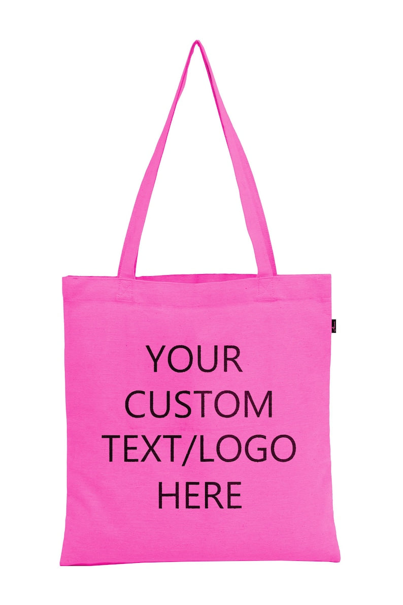 Custom Color Tote Bags with Logo | Personalized Cotton Tote | Multi Color Tote Bags Bulk | Wedding Bridesmaid Bags | Business Promo Bags
